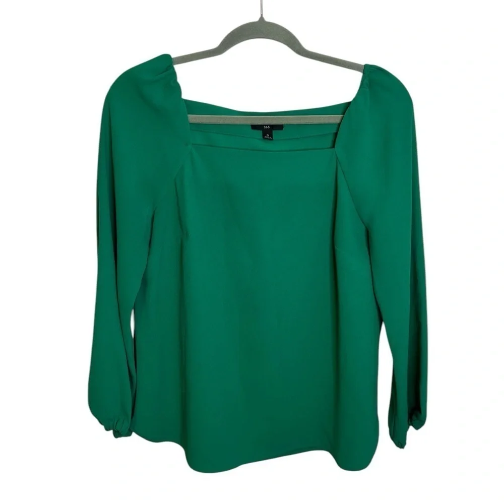 J.Crew Green Square Neck Blouse